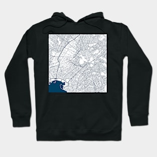 Kopie von Lisbon map city map poster - modern gift with city map in dark blue Hoodie